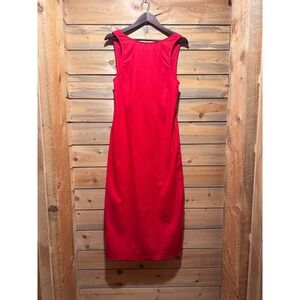 Free People Red Linen Tie Back w Back Slit  Maxi Dress XS NWT